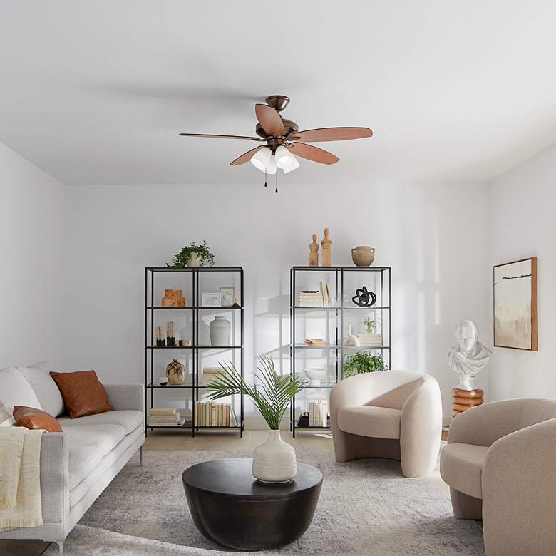 Image 1 52" Kichler Renew Oil Brushed Bronze LED Ceiling Fan in scene