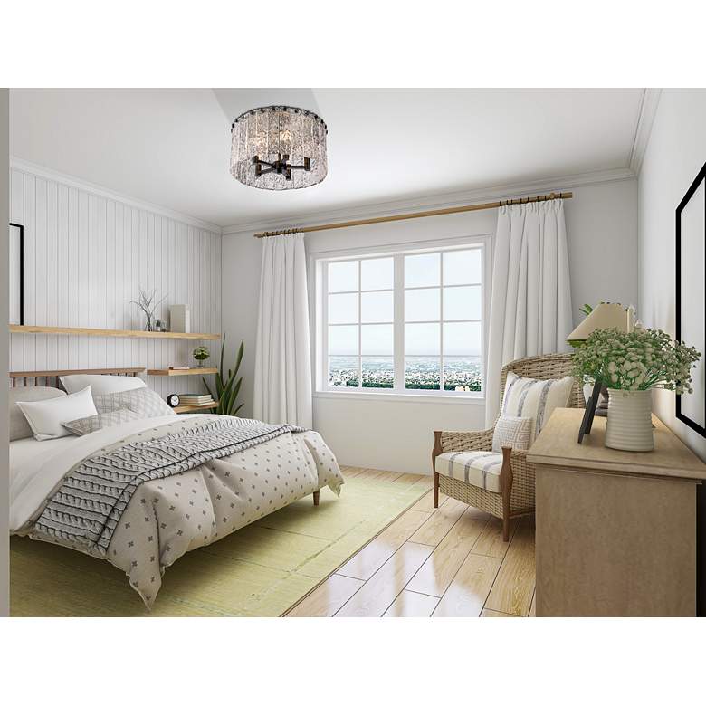 Image 1 Glacier 16 3/4" Wide Matte Black 5-Light Ceiling Light in scene
