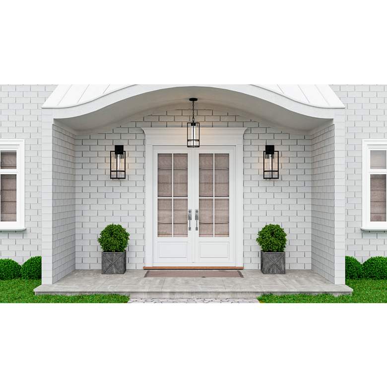 Image 1 Quoizel Damien 17 1/4" High Earth Black Outdoor Wall Light in scene