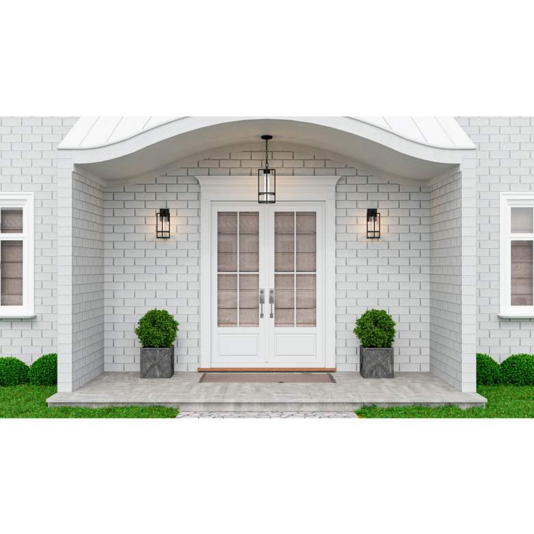 Image 1 Quoizel Damien 14 1/2" High Earth Black Modern Outdoor Wall Light in scene
