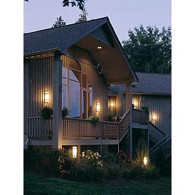 Image3 of Hubbardton Forge Banded 16" High Outdoor Wall Light in scene