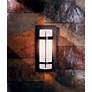 Hubbardton Forge Banded 16" High Outdoor Wall Light in scene