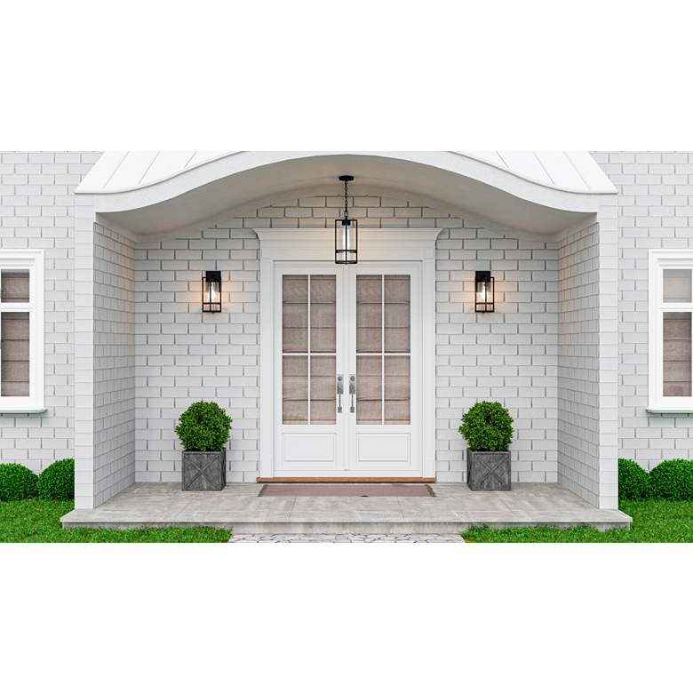 Image 1 Quoizel Damien 12 1/4" High Earth Black Outdoor Wall Light in scene