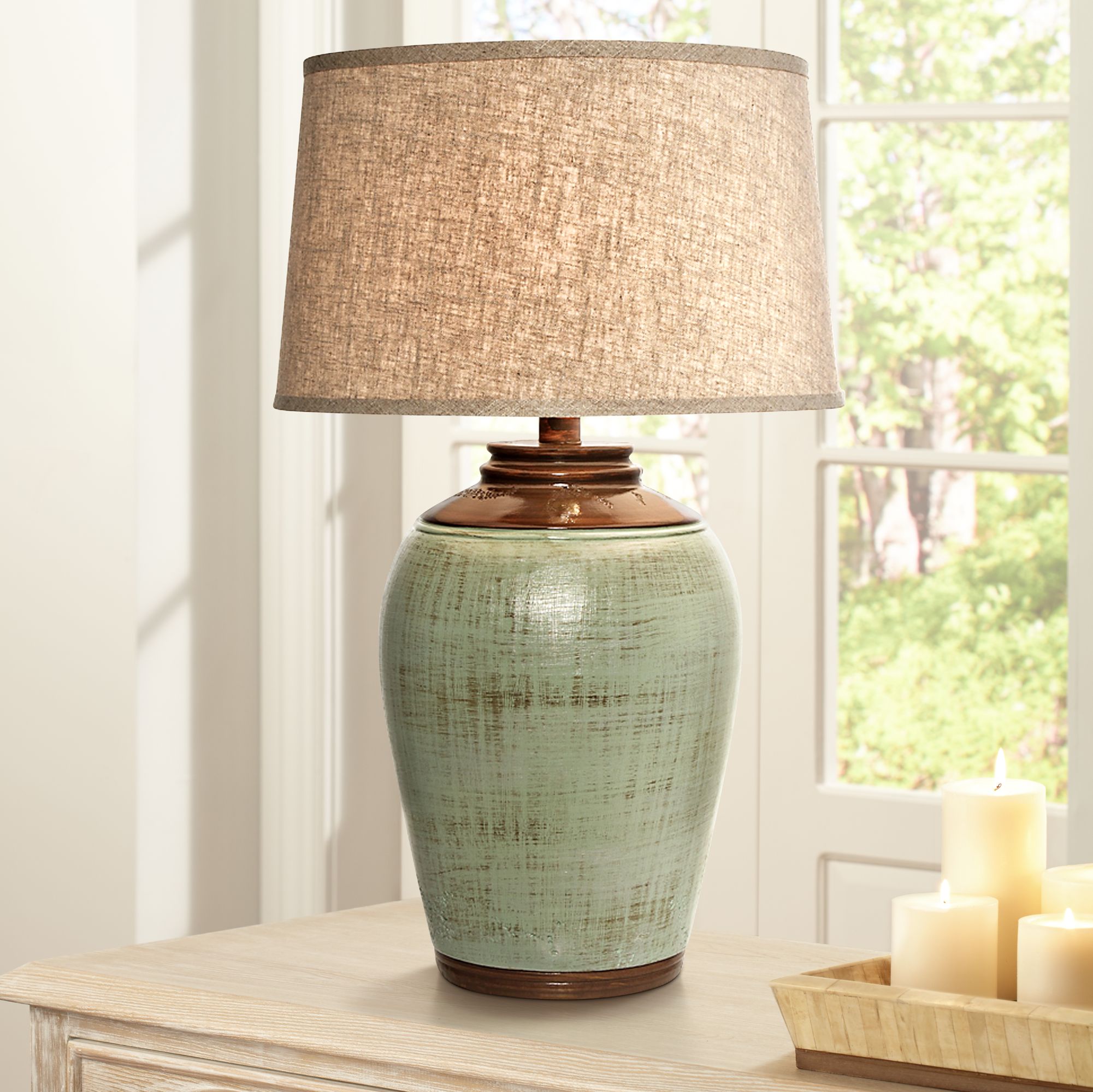 Green, Traditional, Table Lamps Lamps Plus