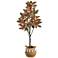 5ft. Artificial Fall Magnolia Tree with Handmade Jute & Cotton Basket