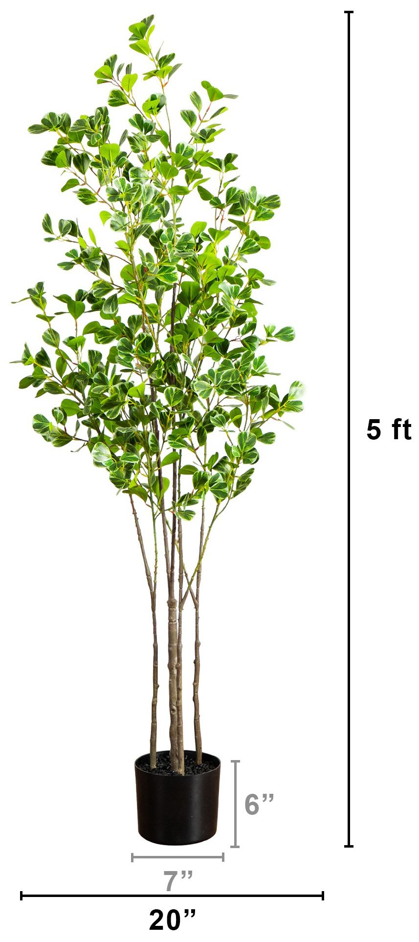 Image 3 5ft. Artificial Heart Shaped Ficus Leaf Tree more views