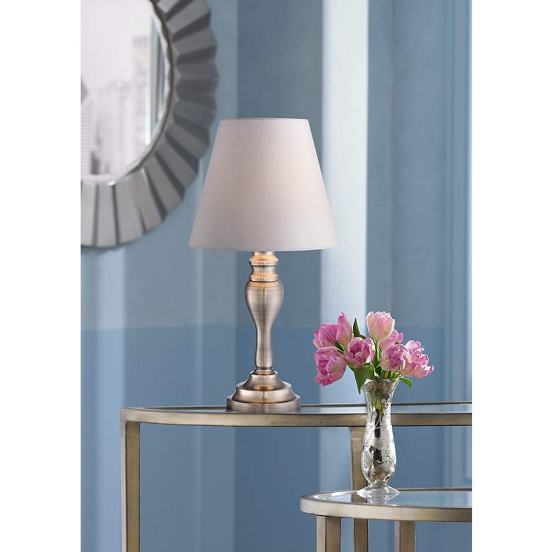 Image 1 Regency Hill  Thom 19 1/4 inch Brass Finish Touch On-Off Accent Table Lamp in scene