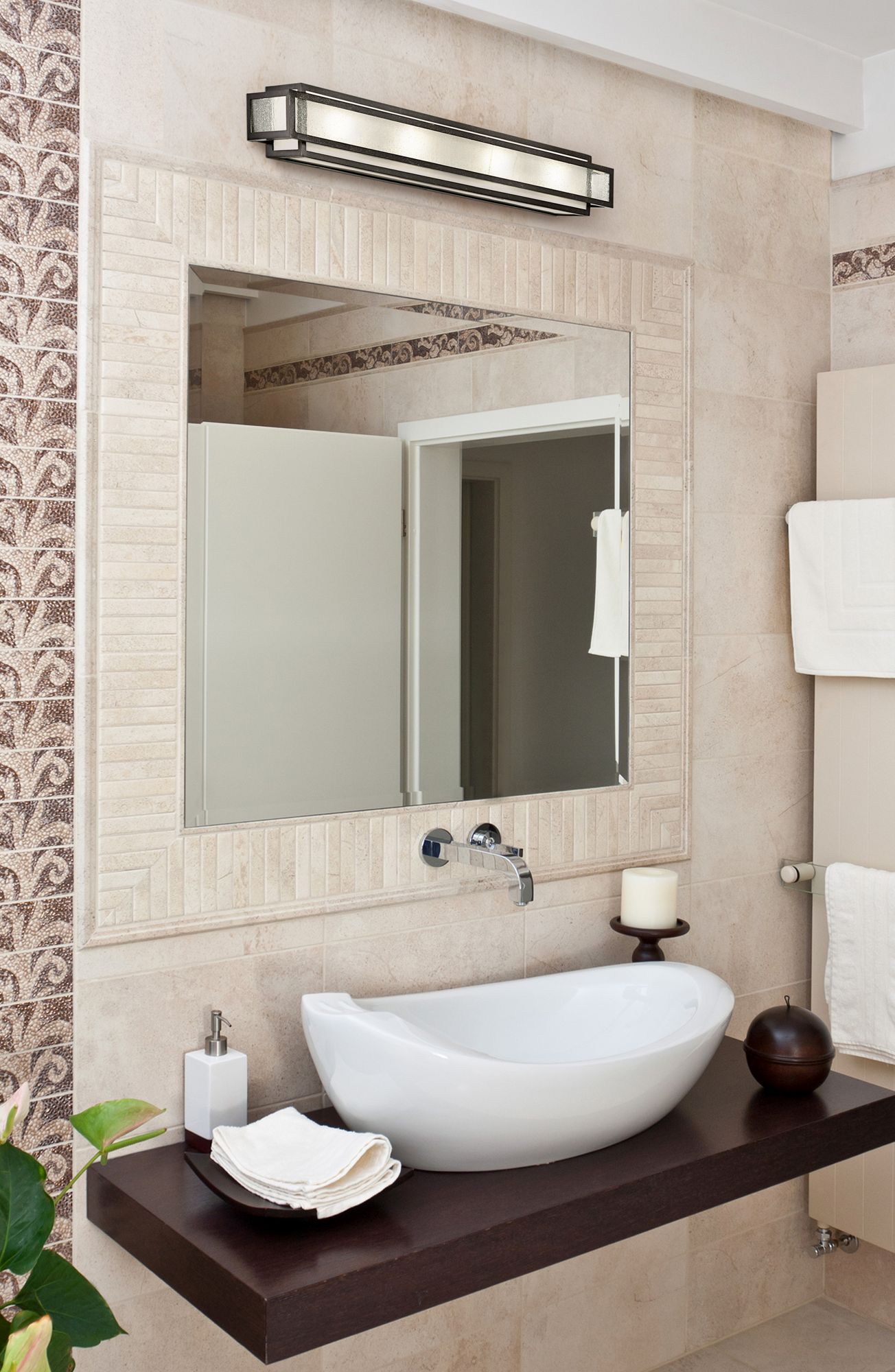 Image 1 Minka Camden Square 30" Wide Charcoal Bath Light in scene