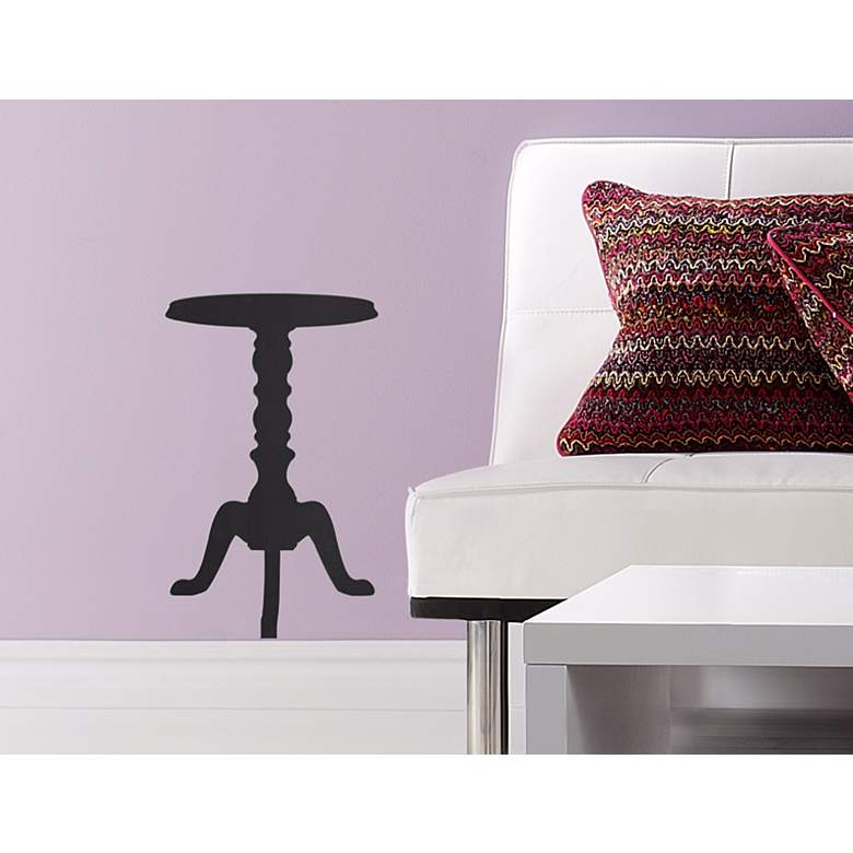 Image 1 Pedestal Table Black Wall Decal in scene