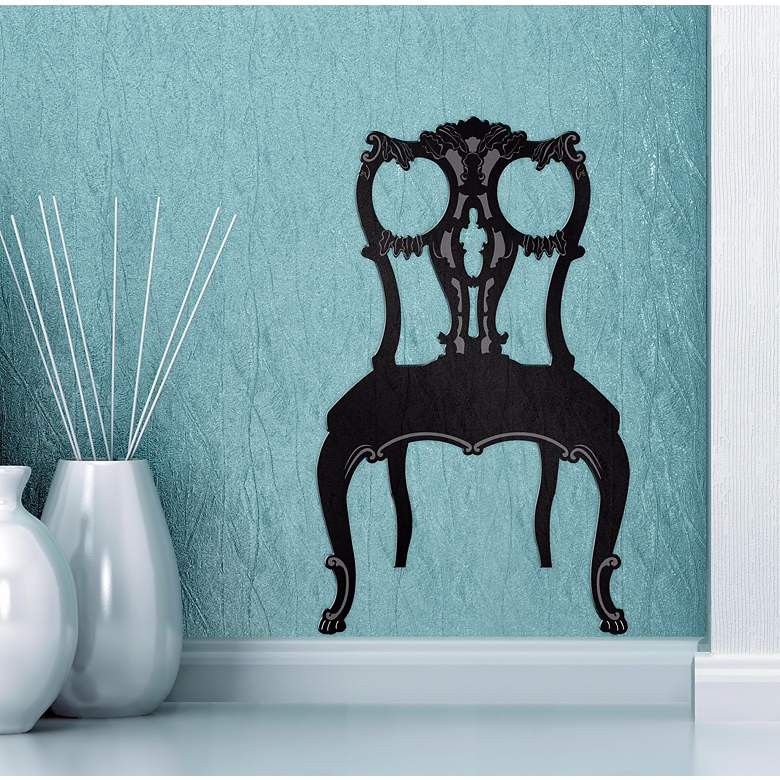 Image 1 Victorian Chair Black and Gray Wall Decal in scene