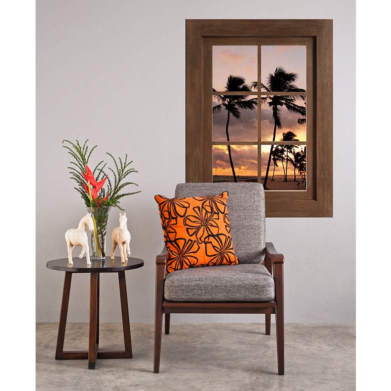 Image 1 Tropical Sunset Window Wall Decal in scene