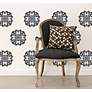 Black and Gray Scroll Wall Decal in scene