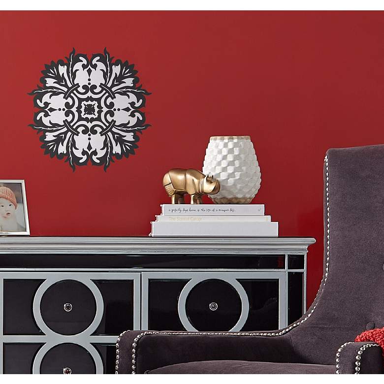 Image 1 Black and Gray Scroll Wall Decal in scene