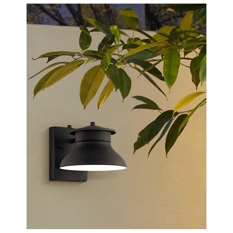 Image 1 Danbury 6 inch High Black Dusk to Dawn LED Outdoor Wall Light in scene