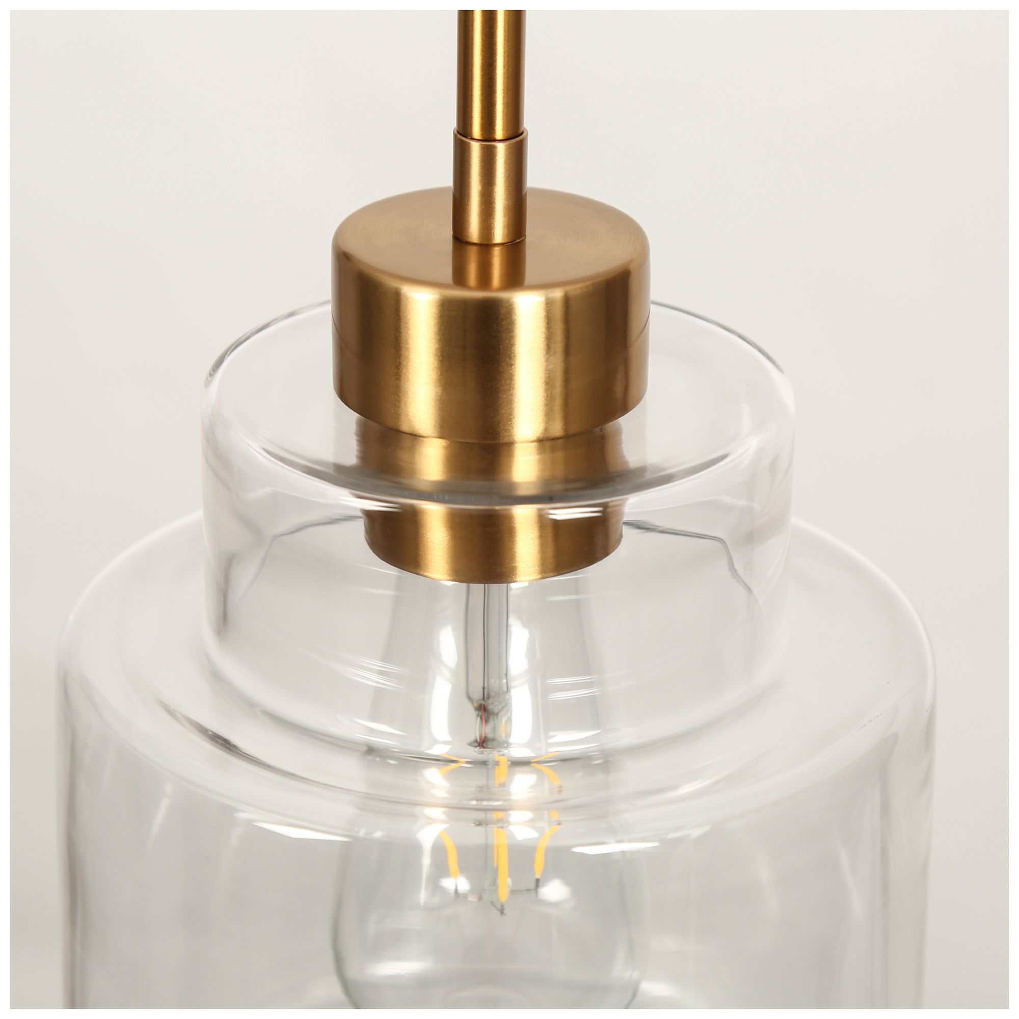 Image 3 6 3/5" Wide Brass And Clear Glass Mini Pendant more views