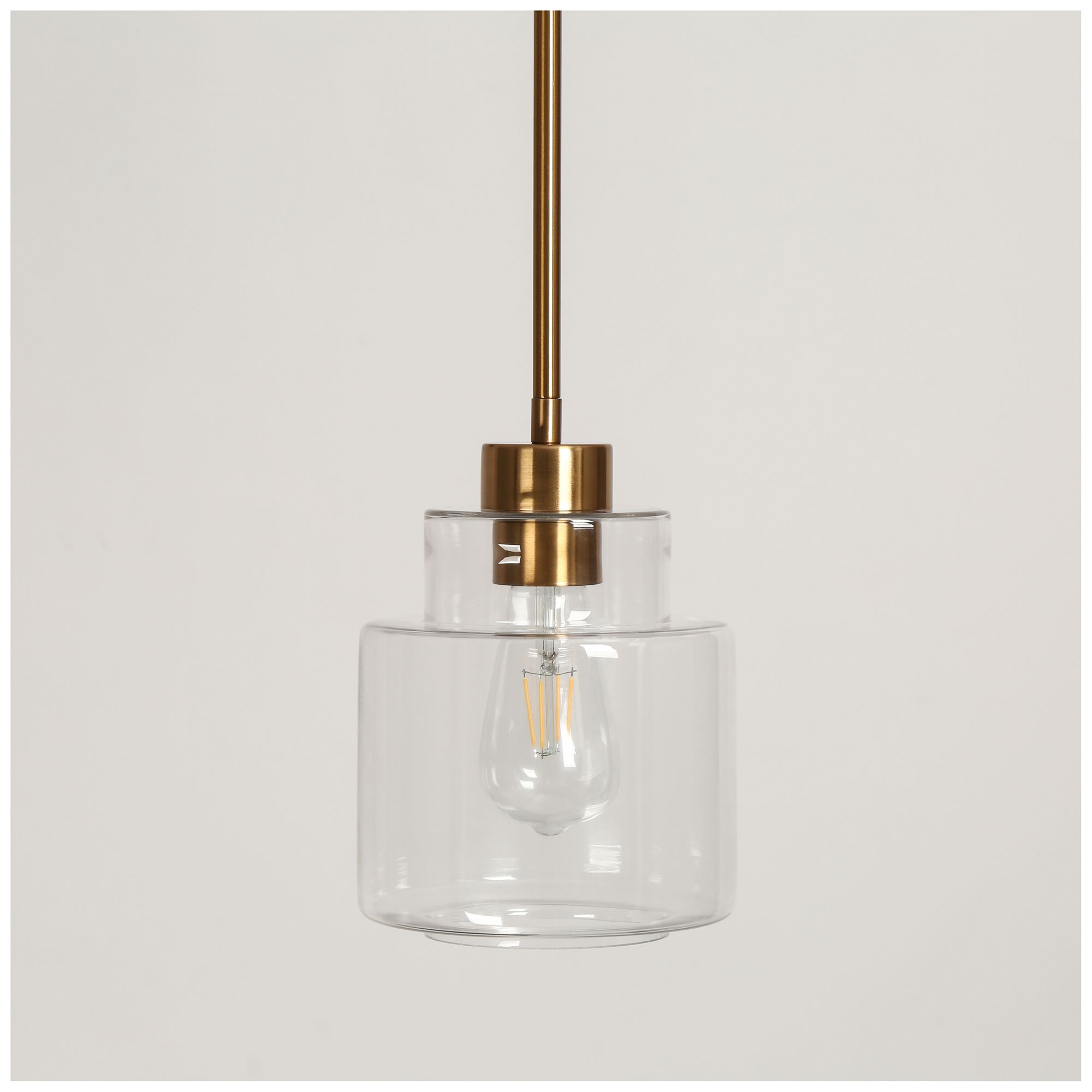 Image 4 6 3/5" Wide Brass And Clear Glass Mini Pendant more views