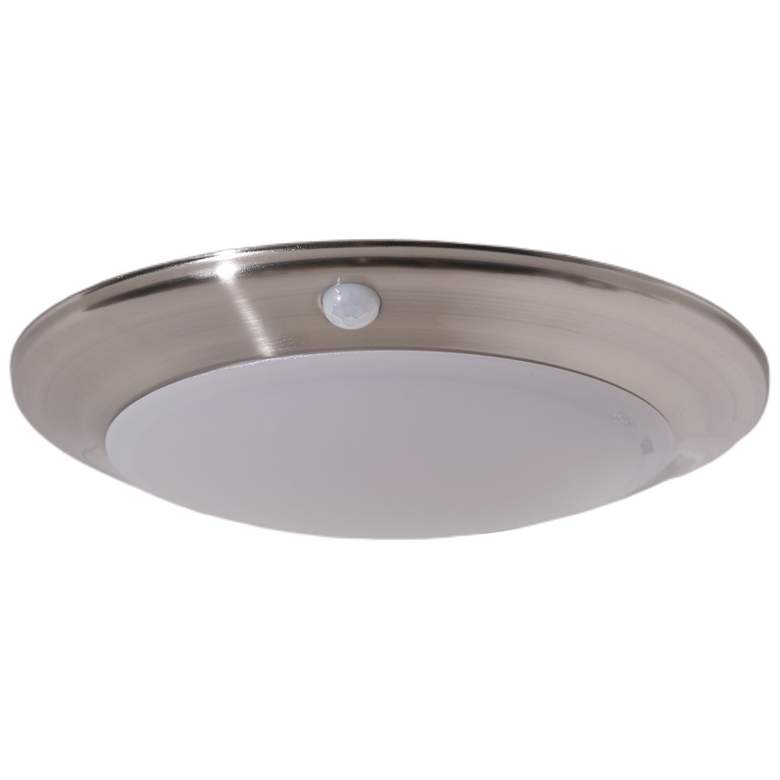 Image 1 6" Brushed Nickel Motion Sensor 15 Watt LED Disk Light