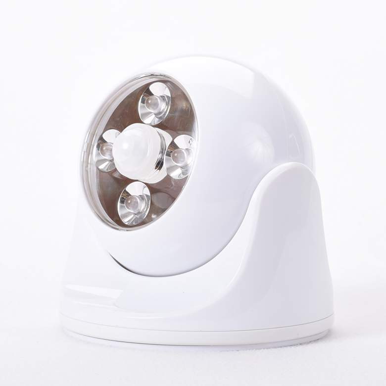 Image 1 6" High White Battery Motion Sensor Outdoor Anywhere Light