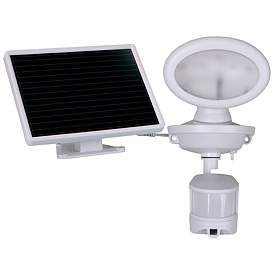 Image1 of 6" High White Solar LED Security Video Camera and Spotlight