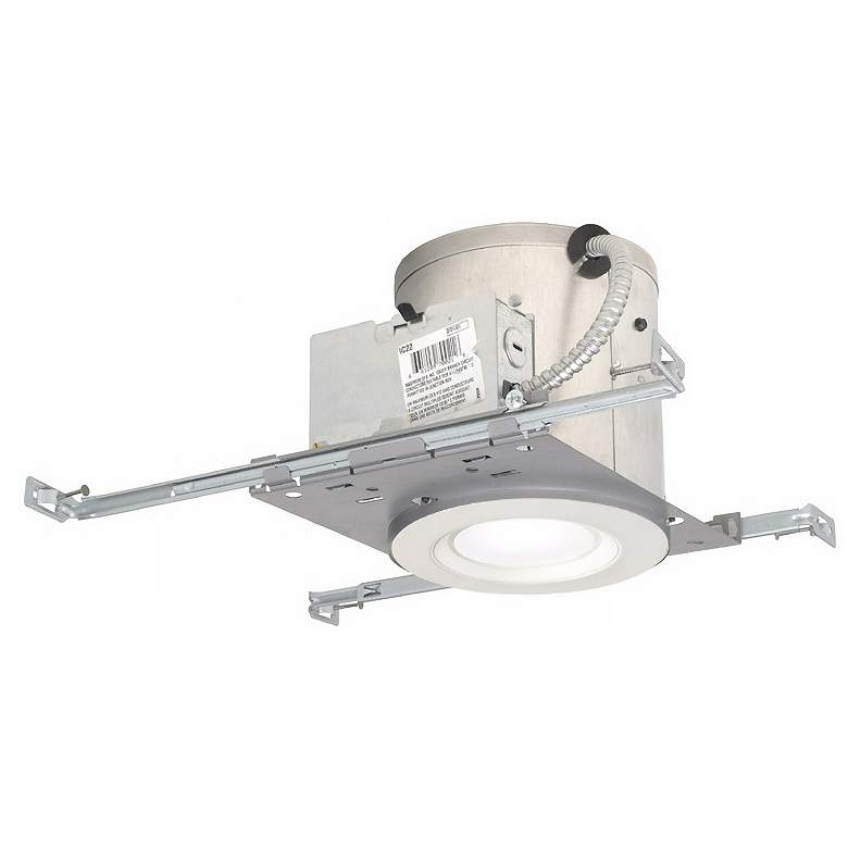 Image 1 6 inch IC New Construction 15W LED Smooth Trim Recessed Kit