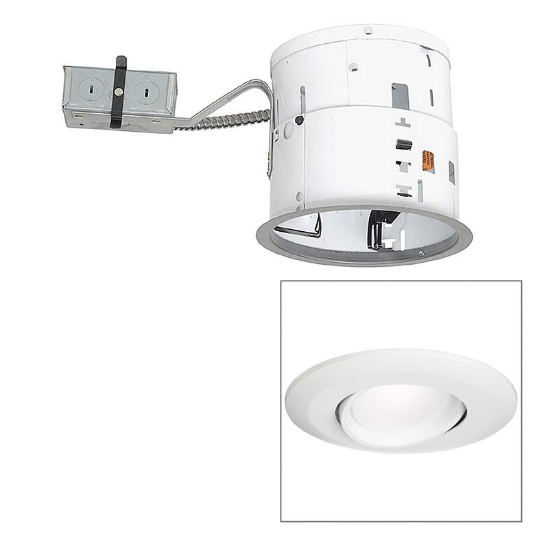 Image 1 6" Non-IC Remodel 15 Watt Eyeball LED Recessed Light Kit