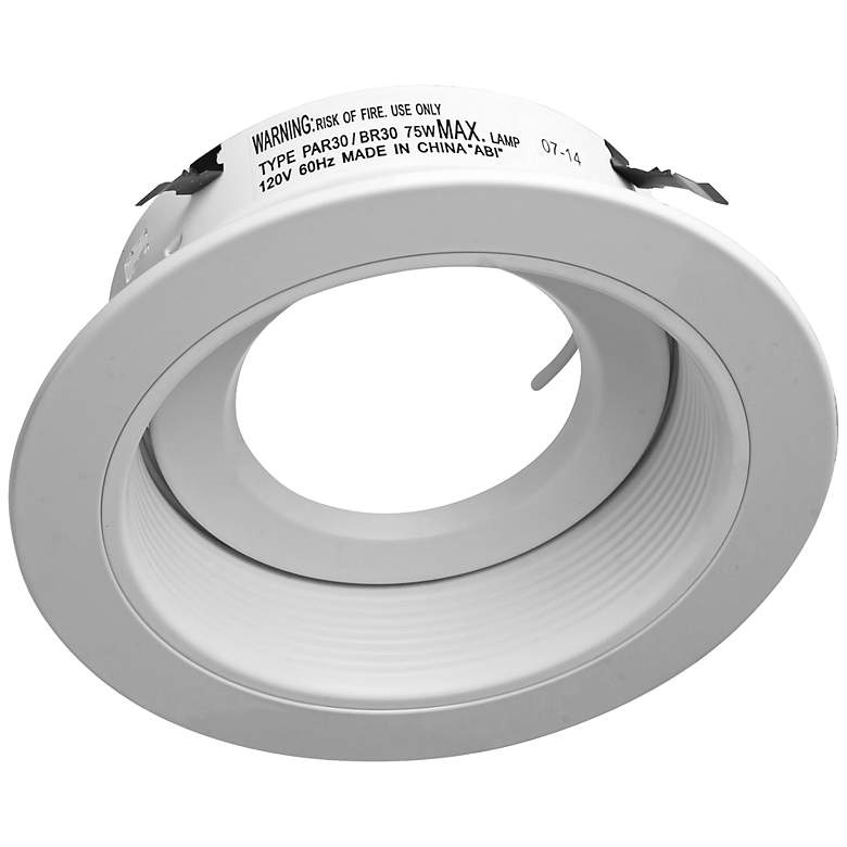 Image 1 6 inch Recessed Lighting White Regressed Gimbal Ring