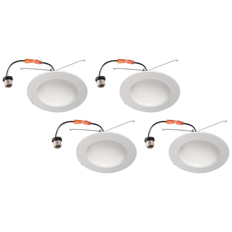 Image 1 6 inch White Dome 15 Watt Set of LED Retrofit Recessed Downlights 4-Pack