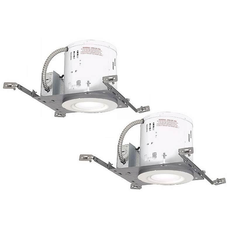 Image 1 6 inch White Non-IC New Construction LED Recessed Kit Set of 2
