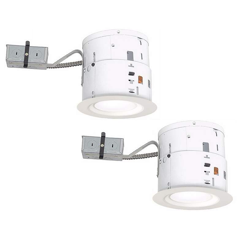 Image 1 6 inch White Non-IC Remodel LED Recessed Light Kit Set of 2