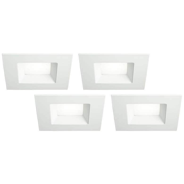 Image 1 6" White Square Retrofit 15 Watt LED Recessed Lights 4-Pack