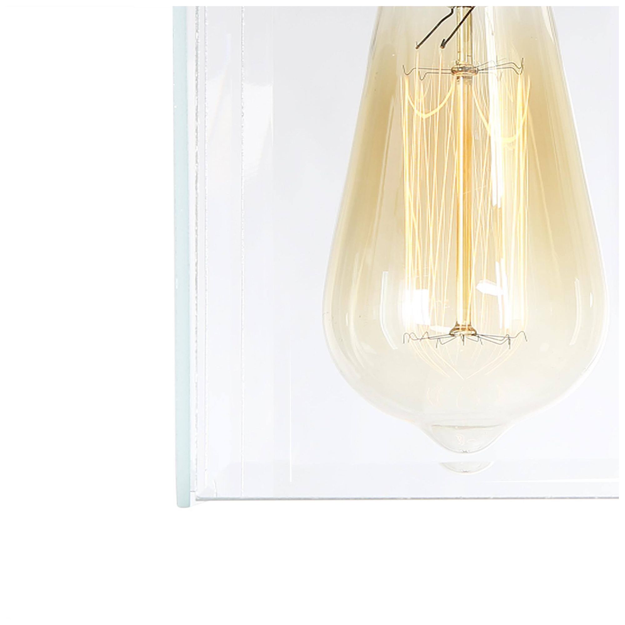 Image 3 6" Wide Brass Rectangle Clear Glass Pendant more views