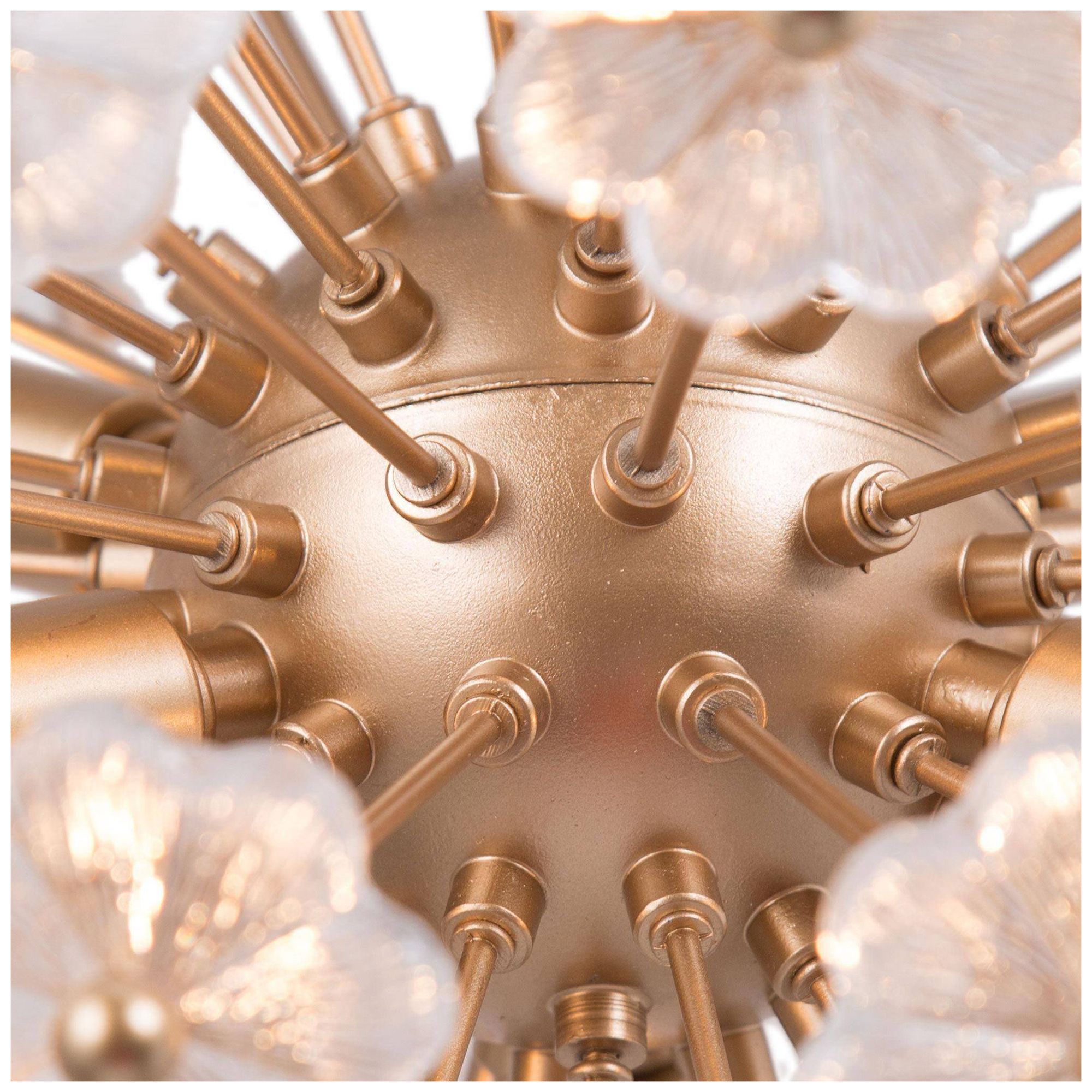 Image 3 6-Light 15.7"W Flower Metallic Gold Chandeliers more views