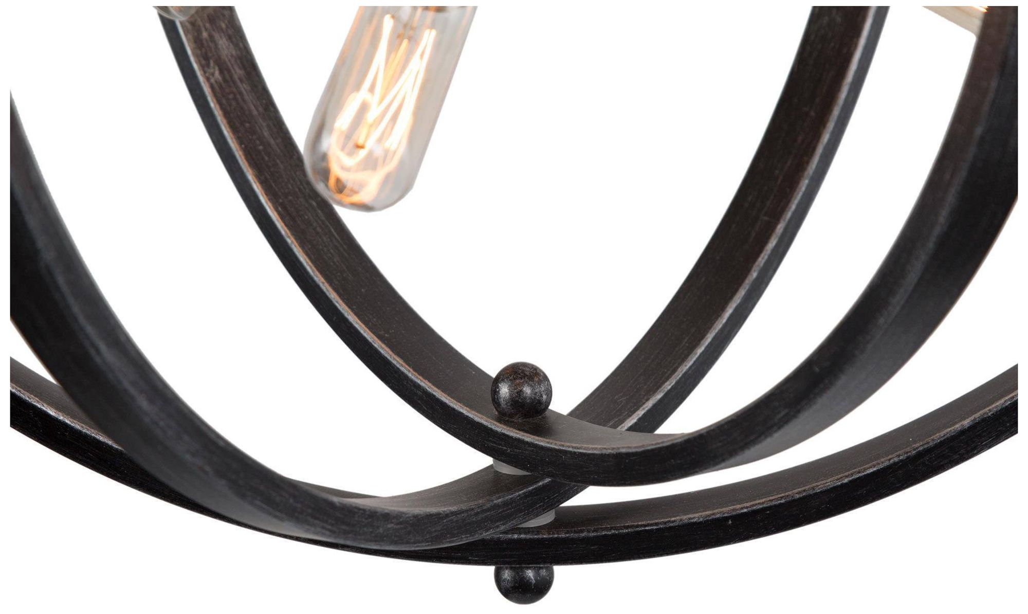 Image 2 6-Light 18.1"W Globe Brushed Silver on Black and Dark Gold  Chandeliers more views
