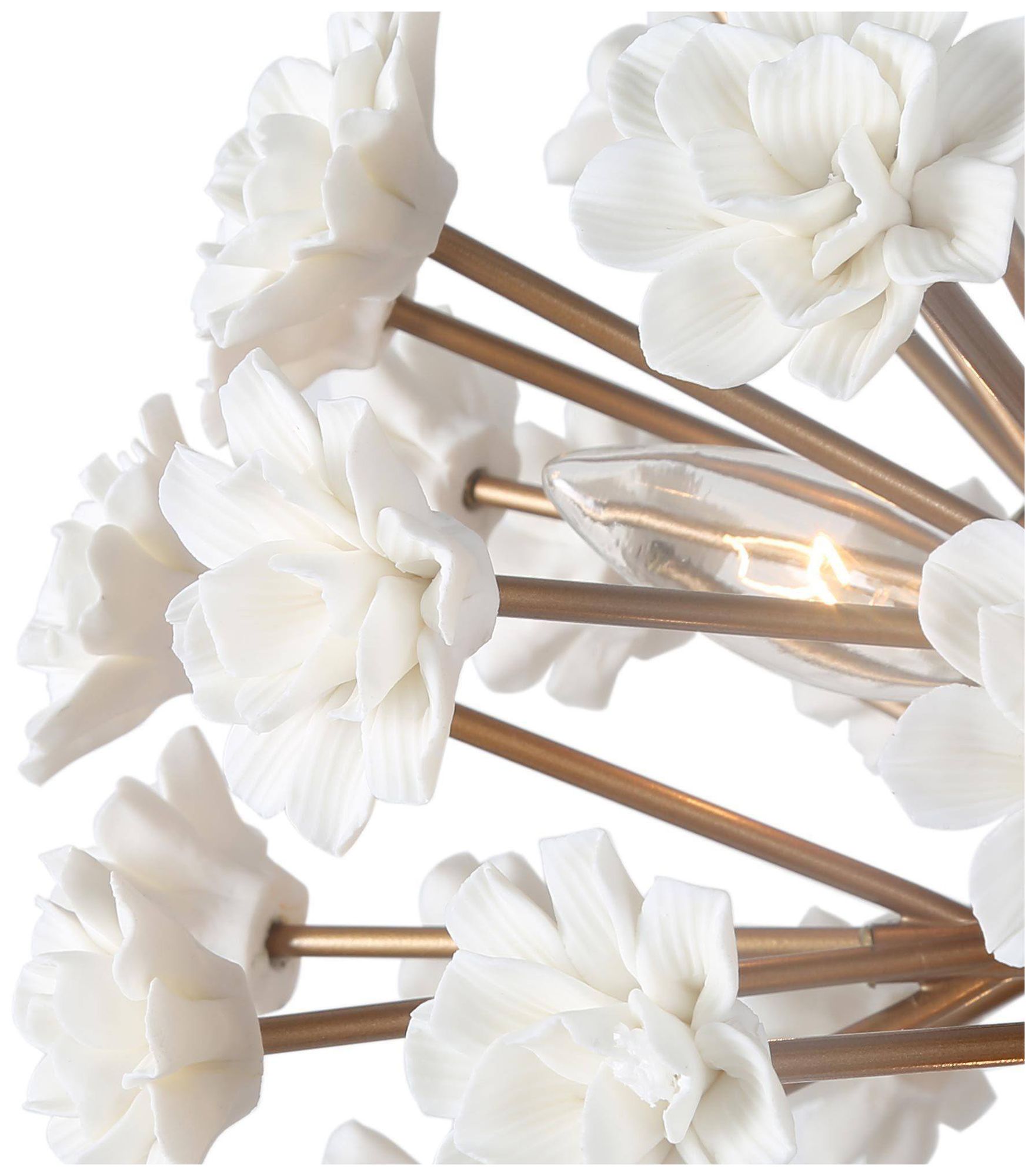 Image 3 6-Light 18.5"W Flower Gold Chandeliers more views