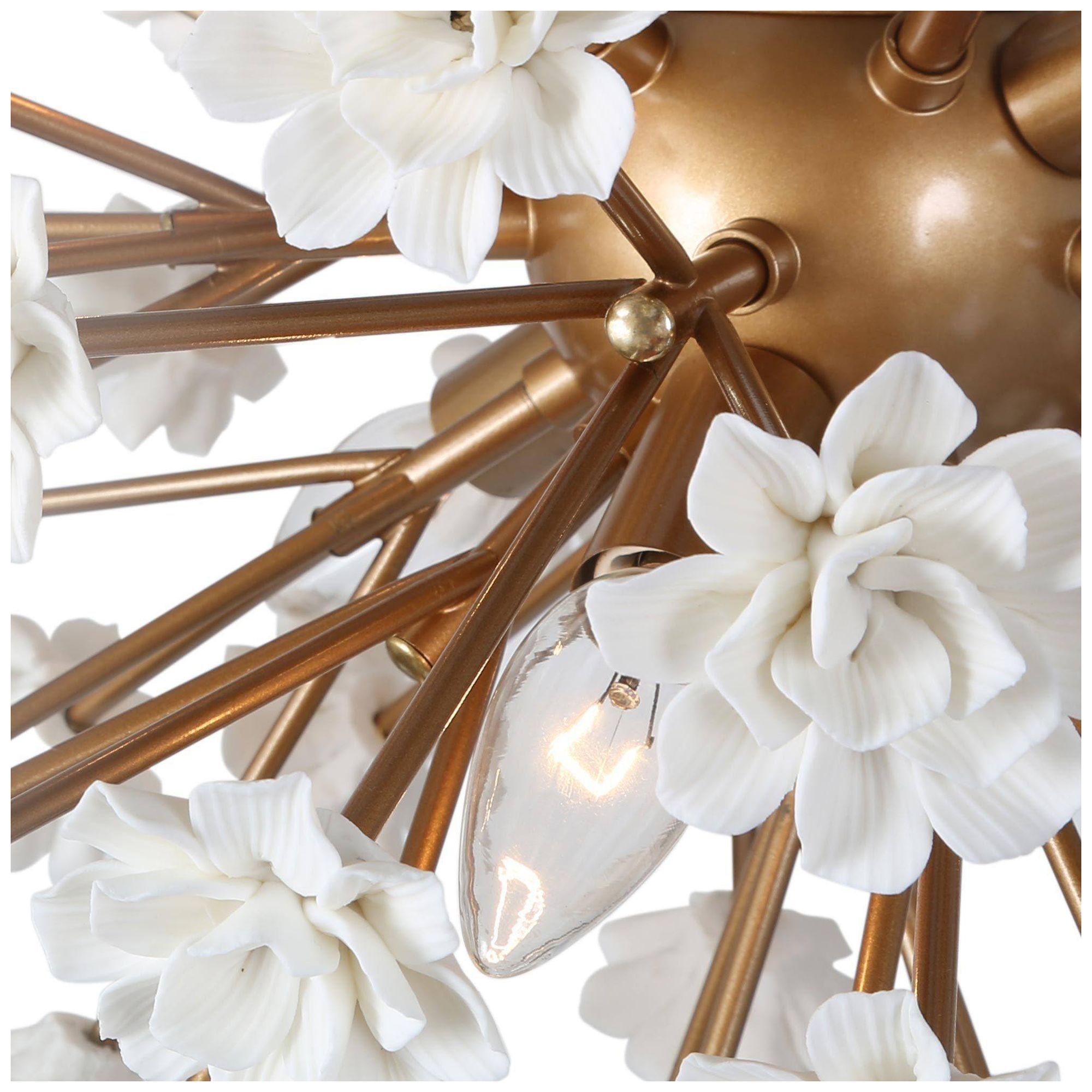 Image 4 6-Light 18.5"W Flower Gold Chandeliers more views