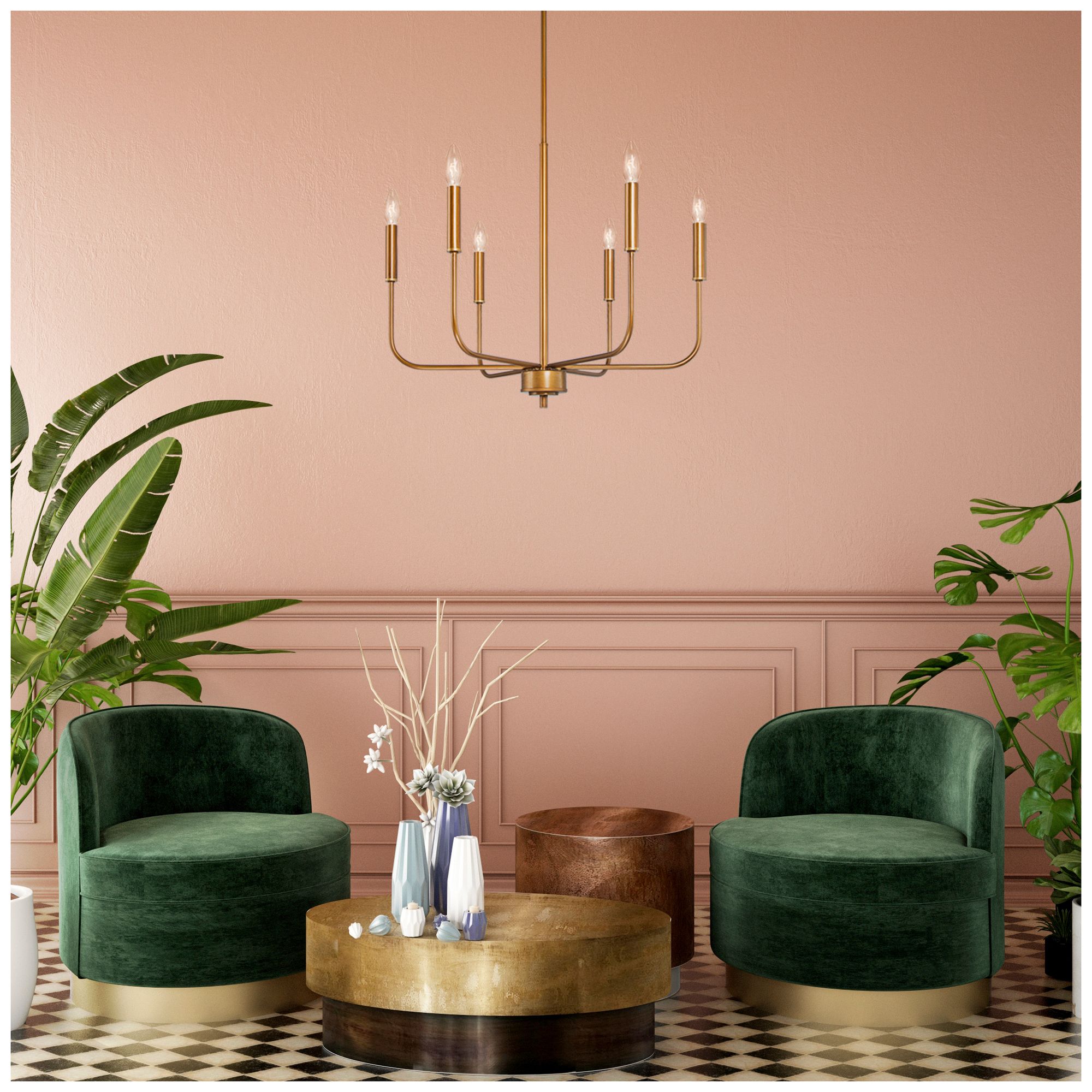 Image 7 6-Light 20.1"W Classic Gold Chandeliers more views