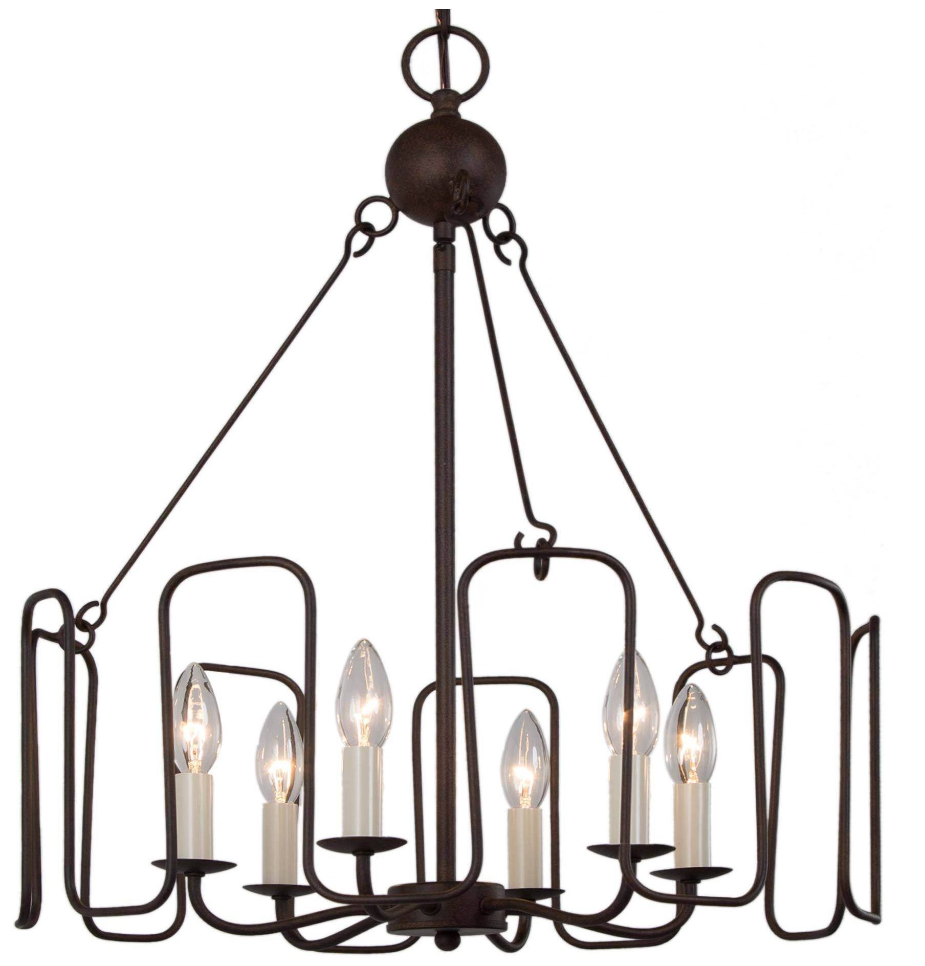 6-Light 20.9"W Drum Rust Bronze Chandeliers