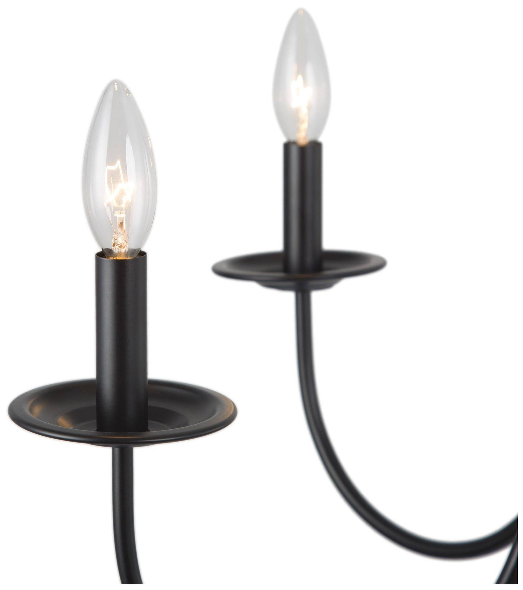 Image 5 6-Light 26.8"W Classic Matt Black Chandeliers more views