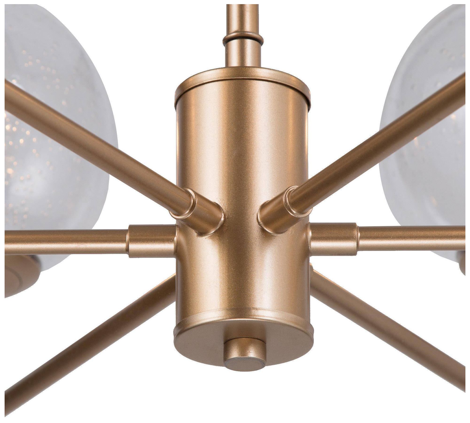 Image 3 6-Light 26"W Branch Metallic Gold Chandeliers more views