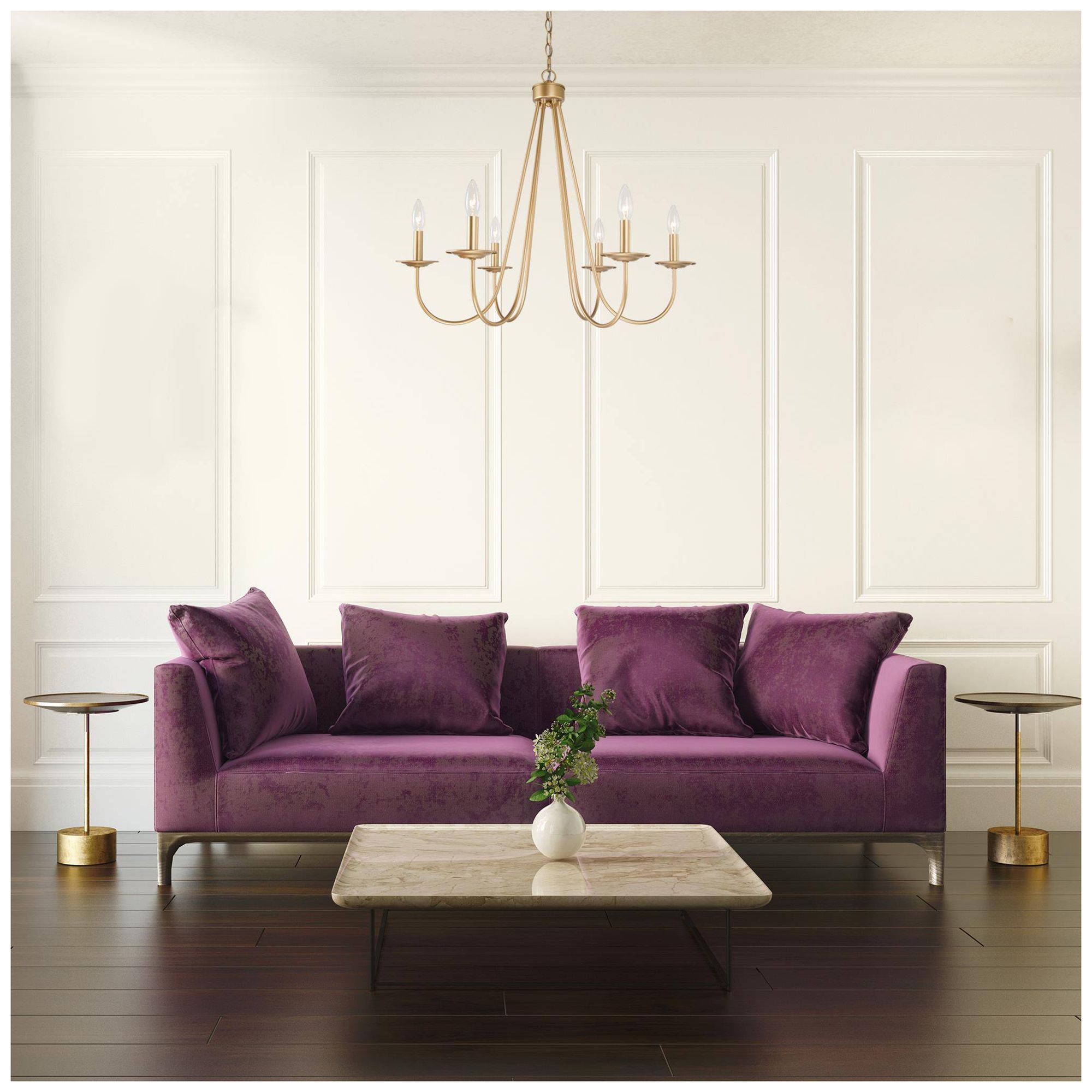 Image 7 6-Light 28"W Classic Gold Chandeliers more views