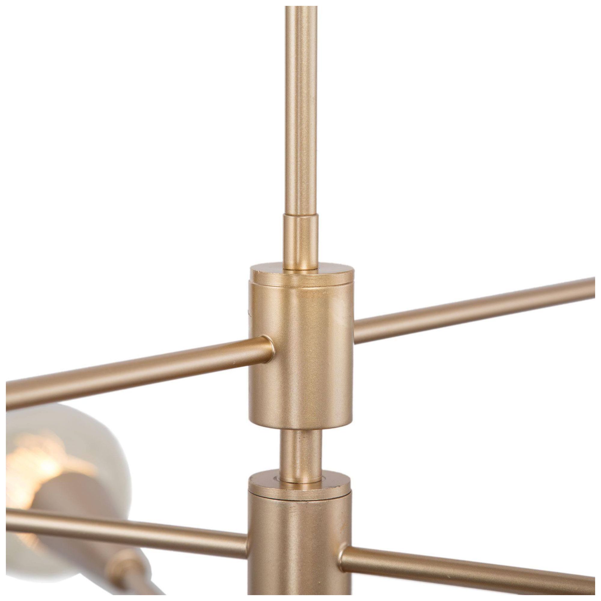 Image 2 6-Light 31.1"W Sputnik Metallic Gold Chandeliers more views