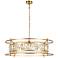 6-Light Aged Gold Leaf Chandelier with Crystal