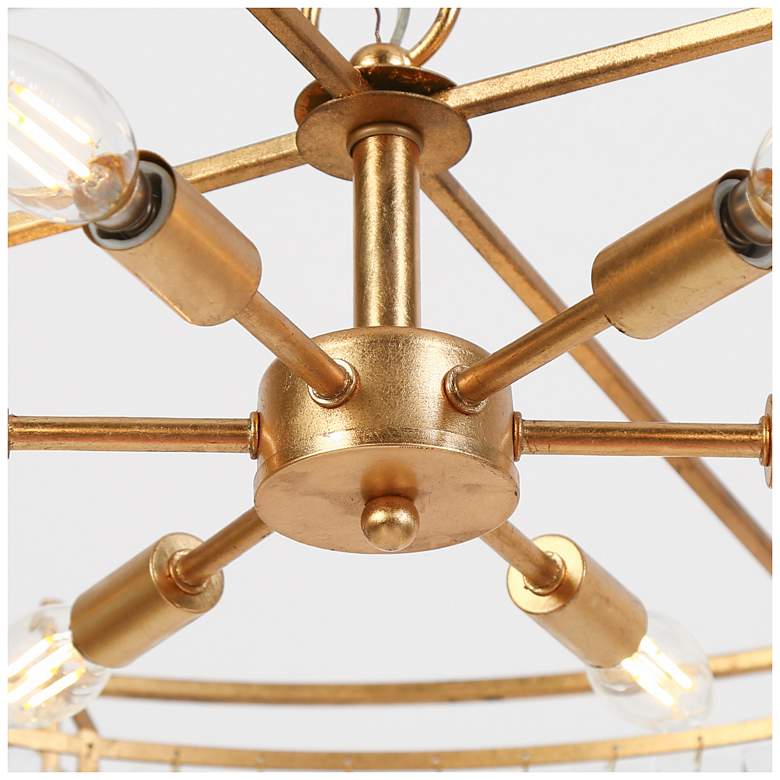 Image 3 6-Light Aged Gold Leaf Chandelier with Crystal more views
