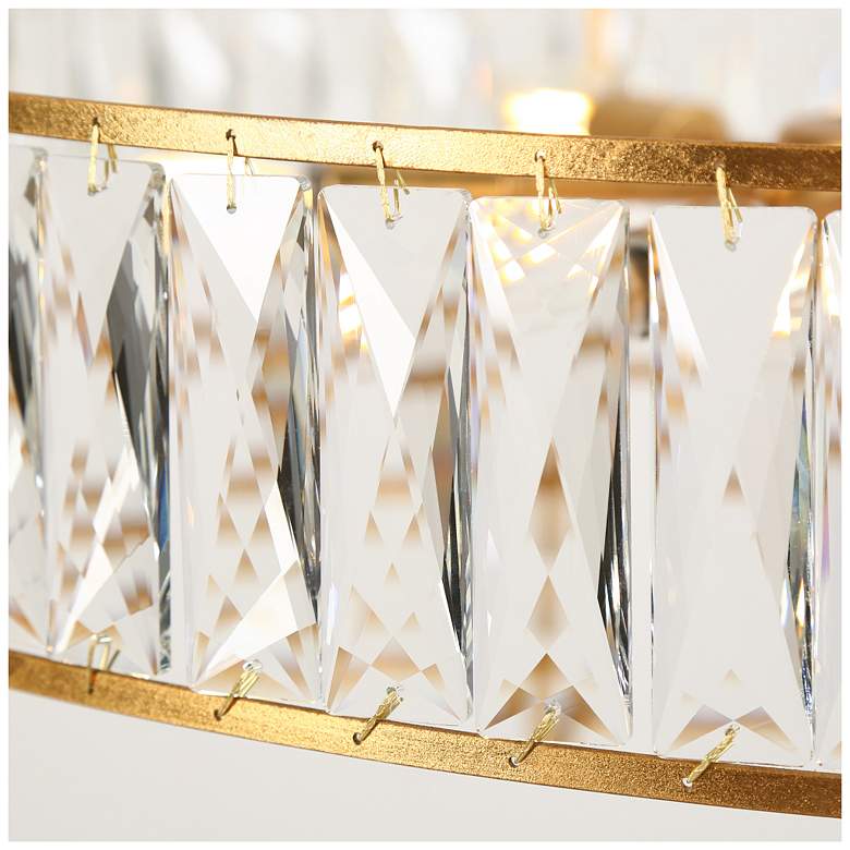 Image 4 6-Light Aged Gold Leaf Chandelier with Crystal more views