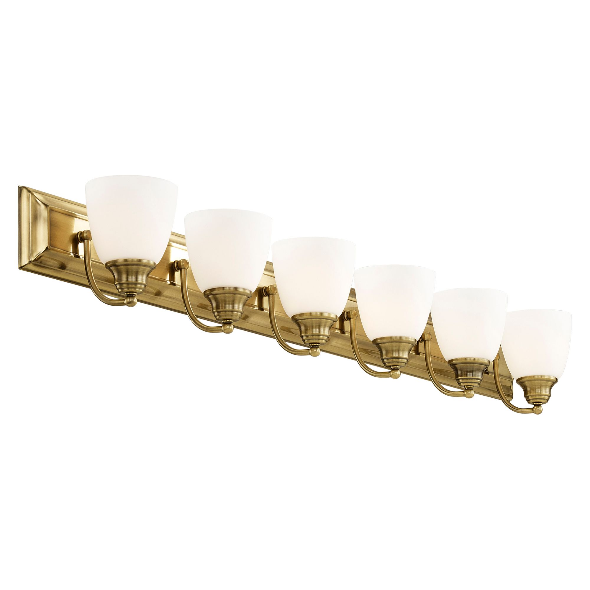 6 Light Antique Brass Bath Vanity