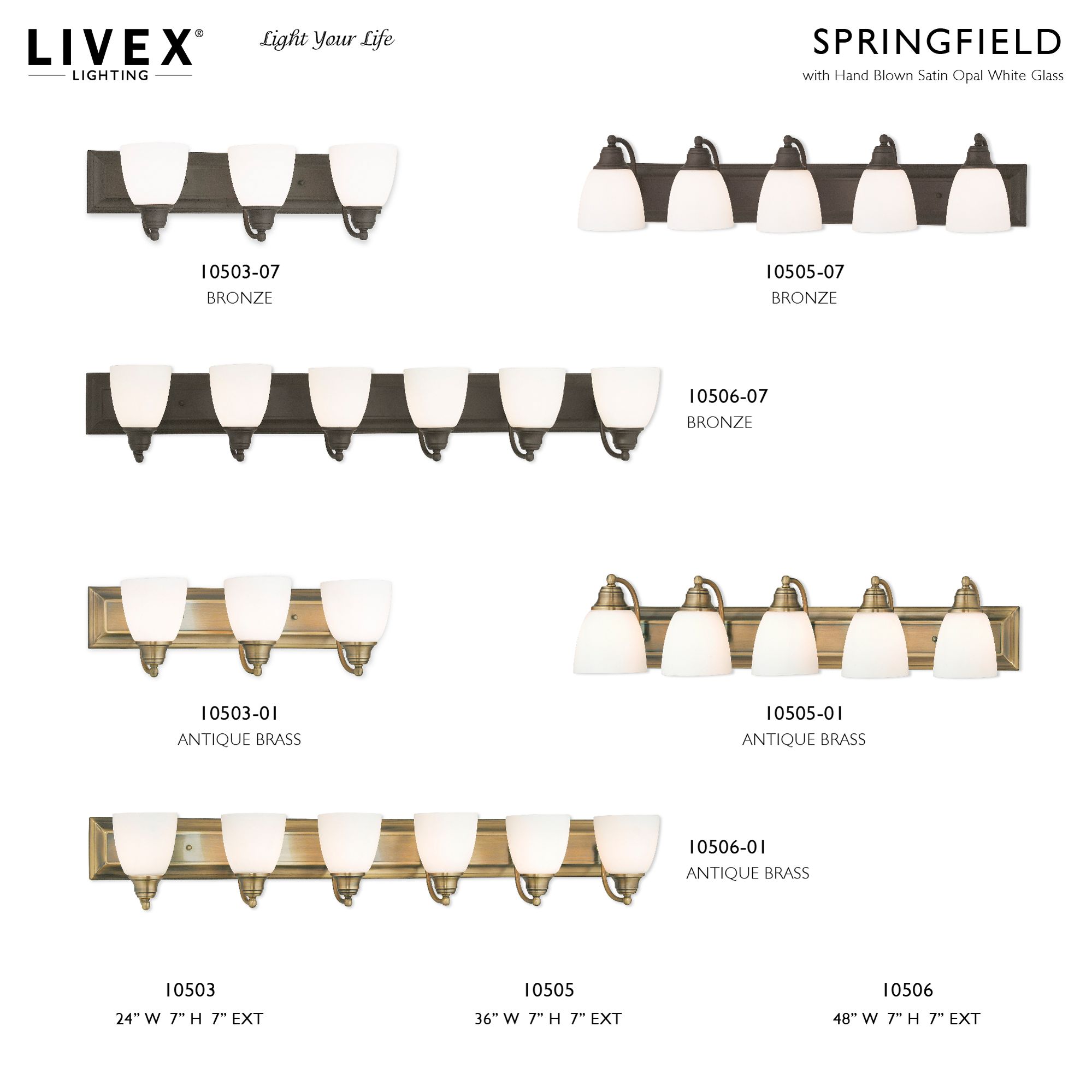 6 Light Antique Brass Bath Vanity