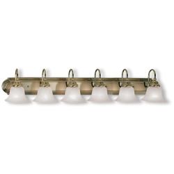 6 Light Antique Brass Bath Vanity
