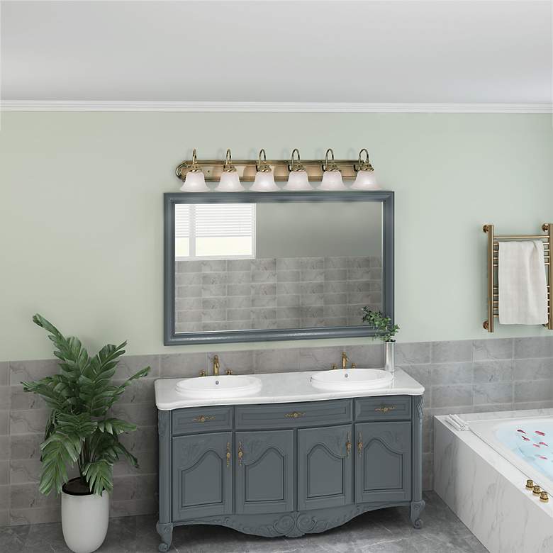 Image 4 6 Light Antique Brass Bath Vanity more views