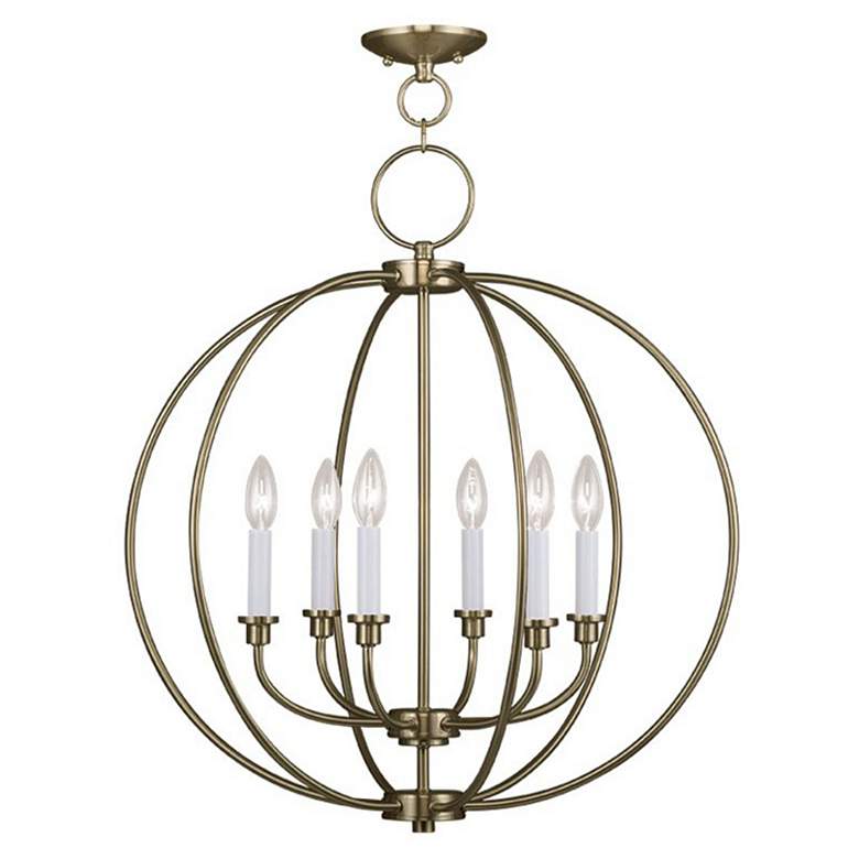 Image 1 6 Light Antique Brass Chandelier