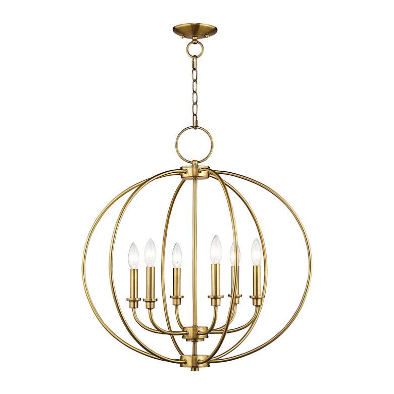 Image 4 6 Light Antique Brass Chandelier more views